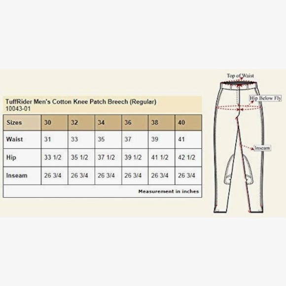 Tuffrider cotton knee patch men pants. Size 32 - Picture 7 of 12